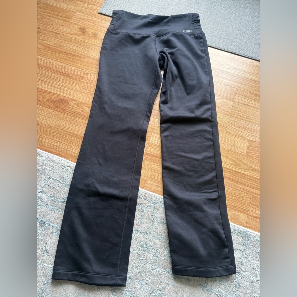 Asics Black Wide-Leg Athletic Pants